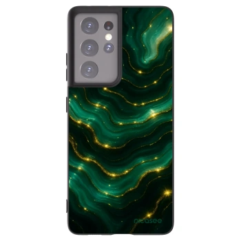 Picasee silikónový čierny obal pre Samsung Galaxy S21 Ultra 5G G998B - Emerald