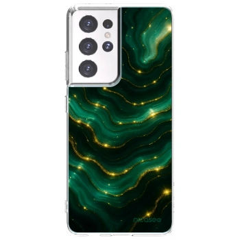 Picasee silikónový prehľadný obal pre Samsung Galaxy S21 Ultra 5G G998B - Emerald