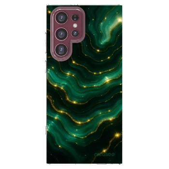 Picasee silikónový prehľadný obal pre Samsung Galaxy S22 Ultra 5G - Emerald