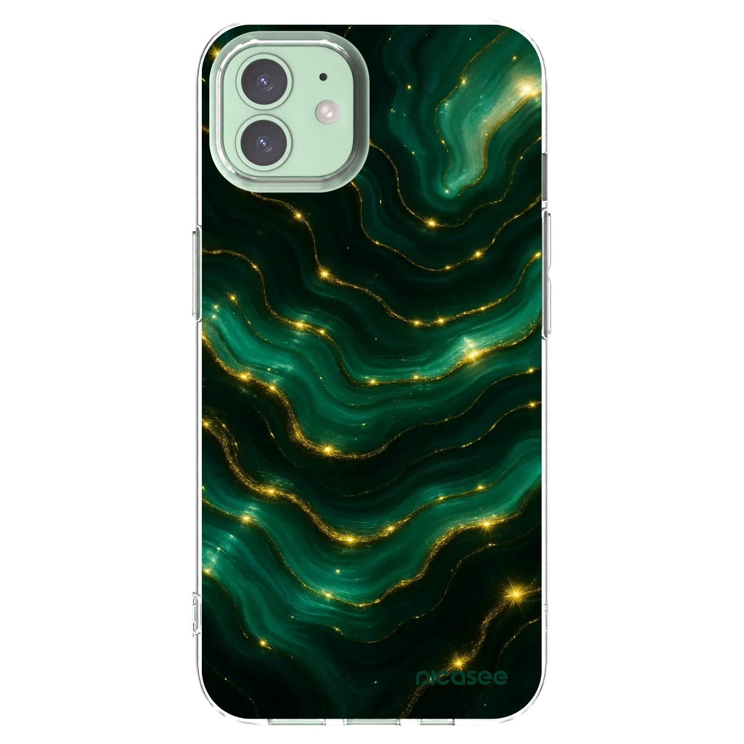 Picasee silikónový prehľadný obal pre Apple iPhone 12 Pro - Emerald
