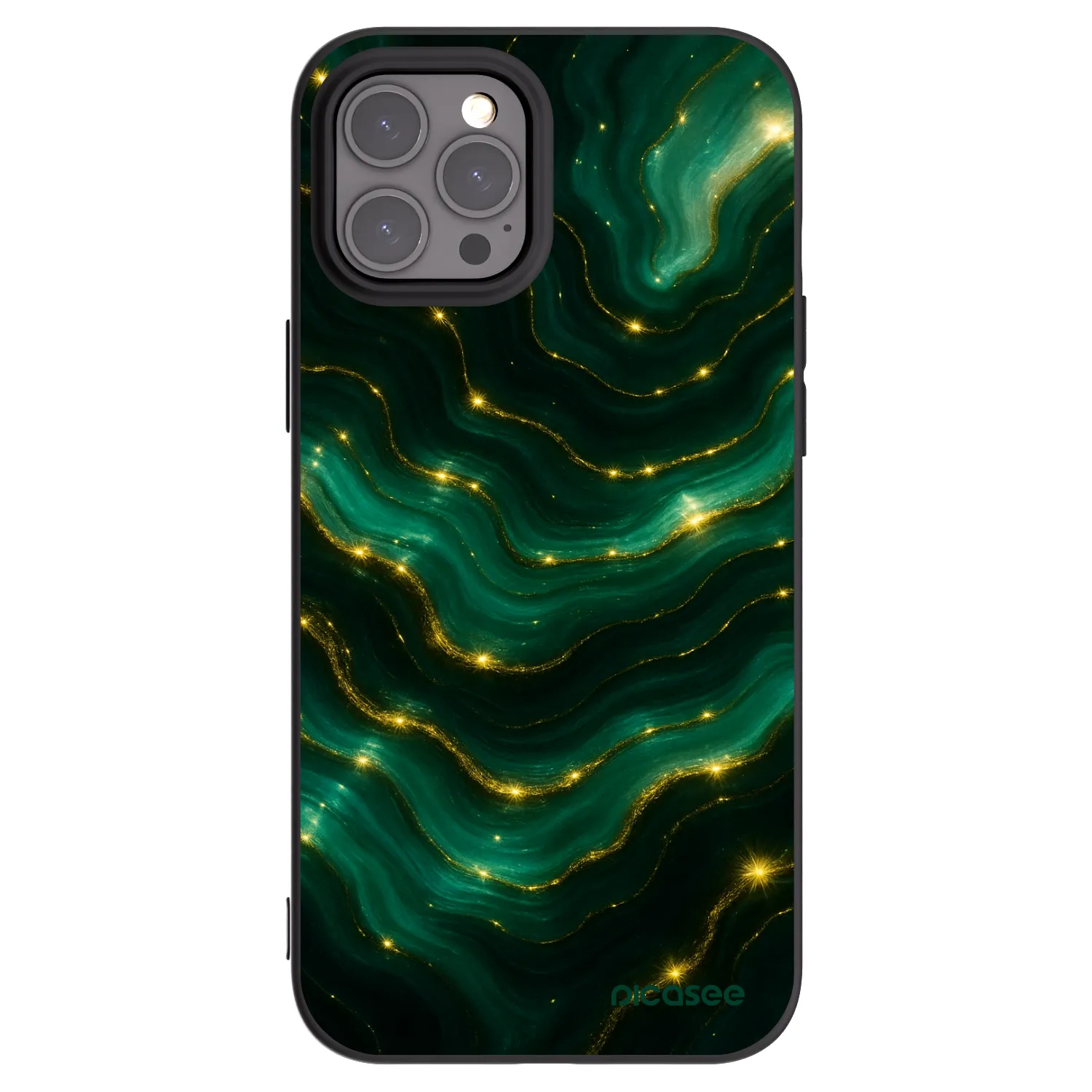 Picasee silikónový čierny obal pre Apple iPhone 12 Pro Max - Emerald