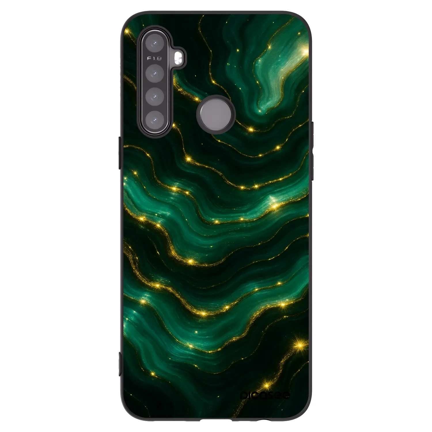 Picasee silikónový čierny obal pre Realme 5 - Emerald