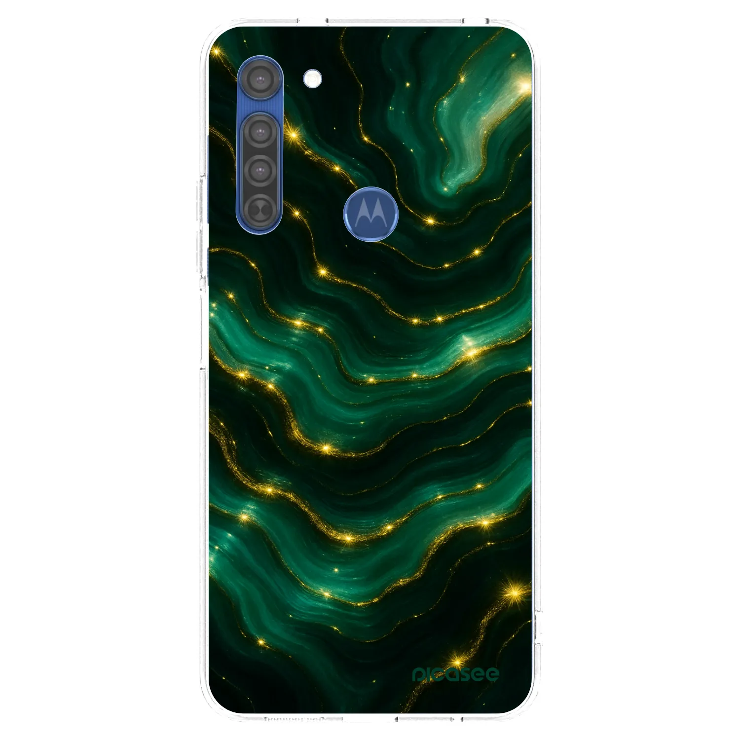 Picasee silikónový prehľadný obal pre Motorola Moto G8 - Emerald