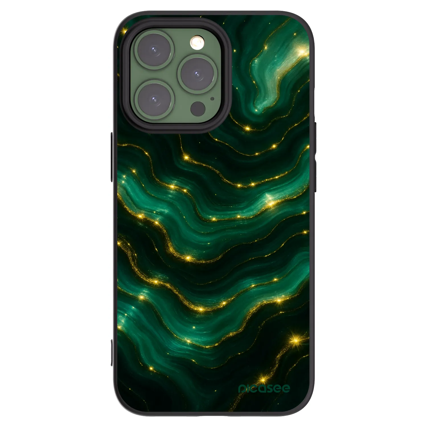 Picasee silikónový čierny obal pre Apple iPhone 13 Pro - Emerald