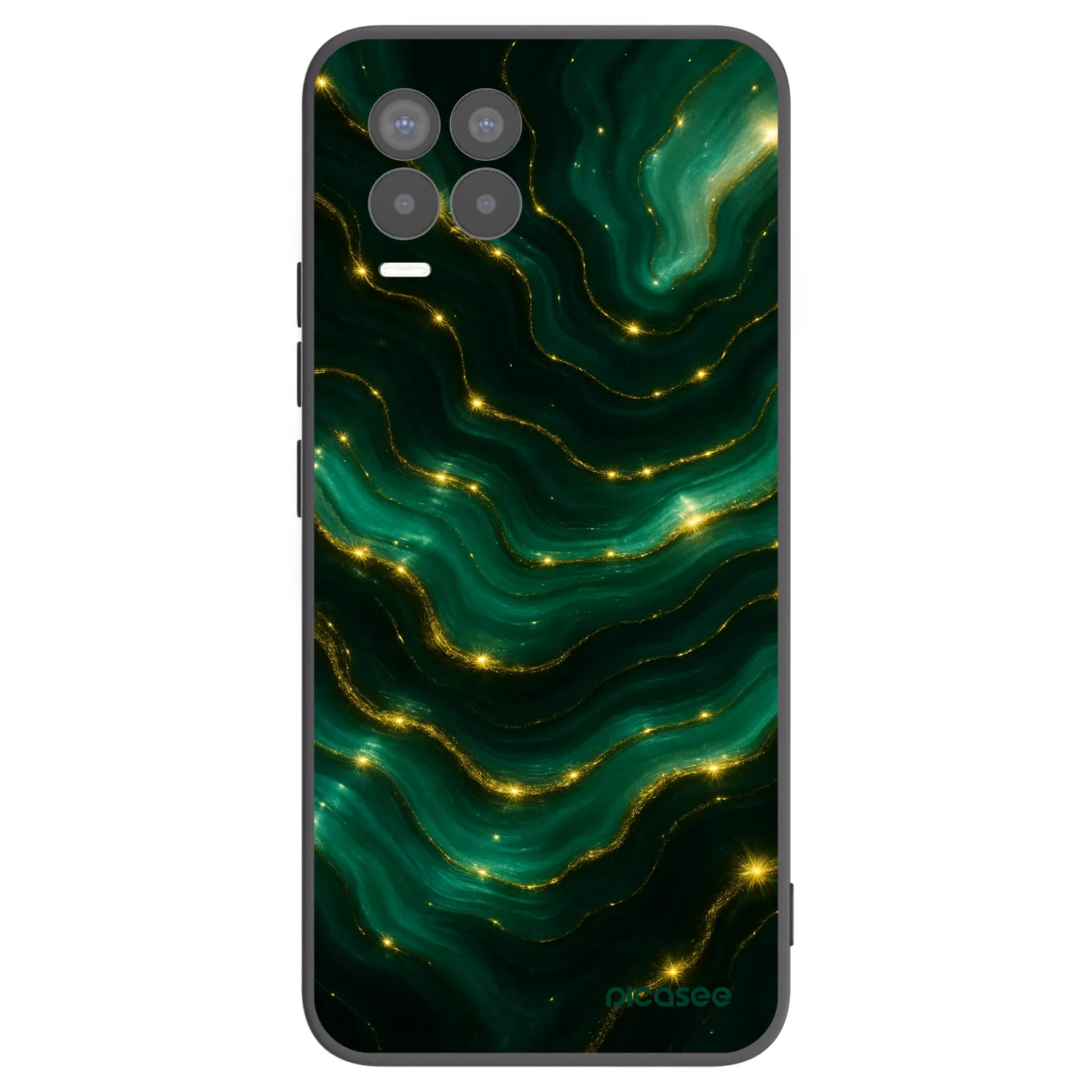 Picasee silikónový čierny obal pre Realme 8 4G - Emerald