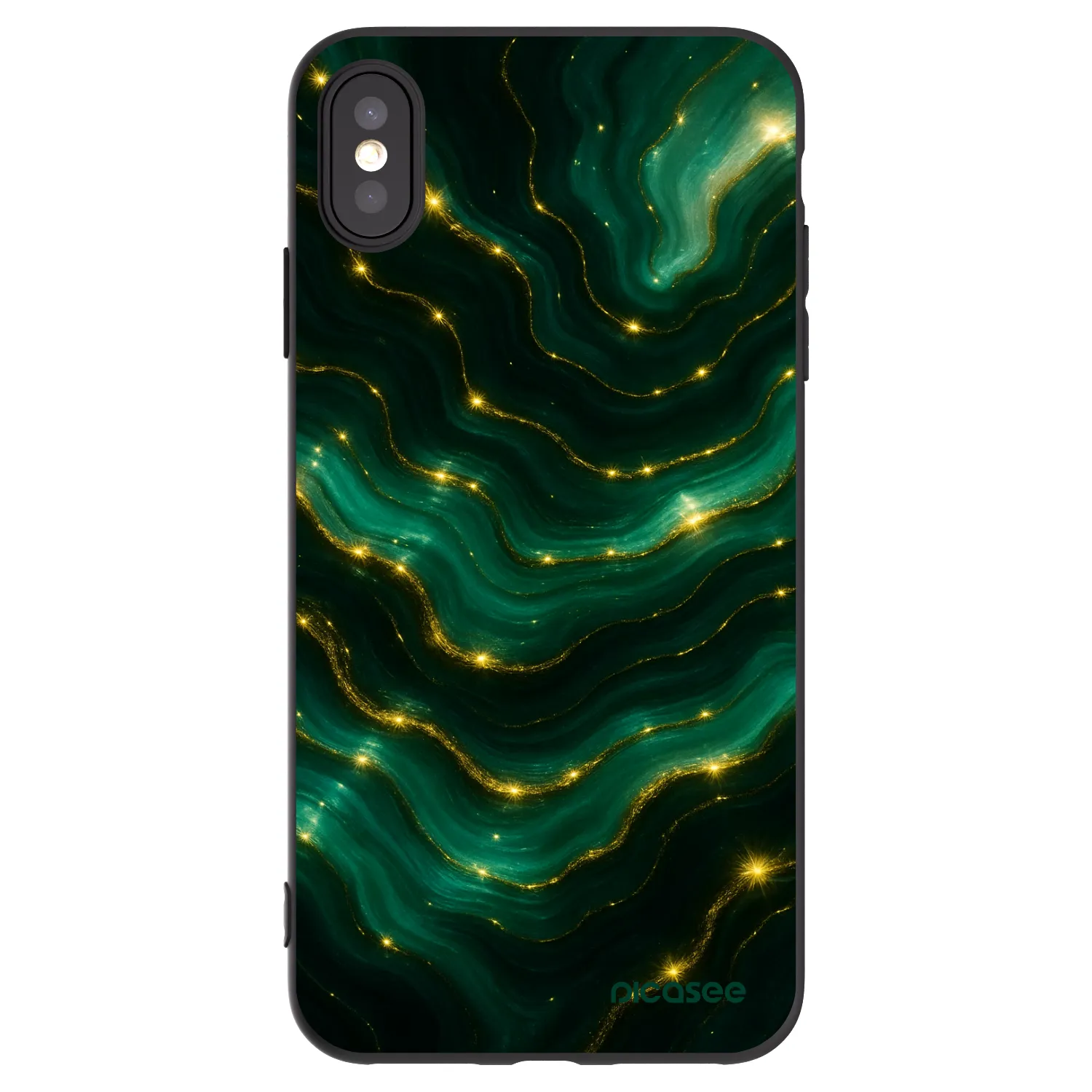 Picasee silikónový čierny obal pre Apple iPhone XS Max - Emerald