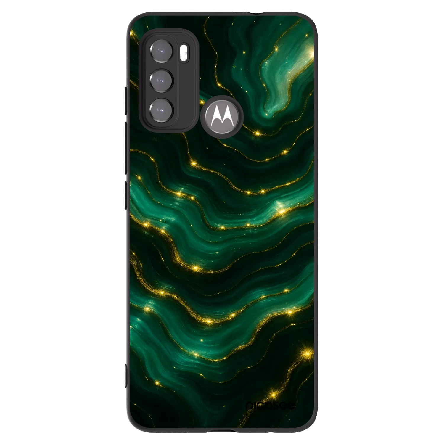 Picasee silikónový čierny obal pre Motorola Moto G60 - Emerald