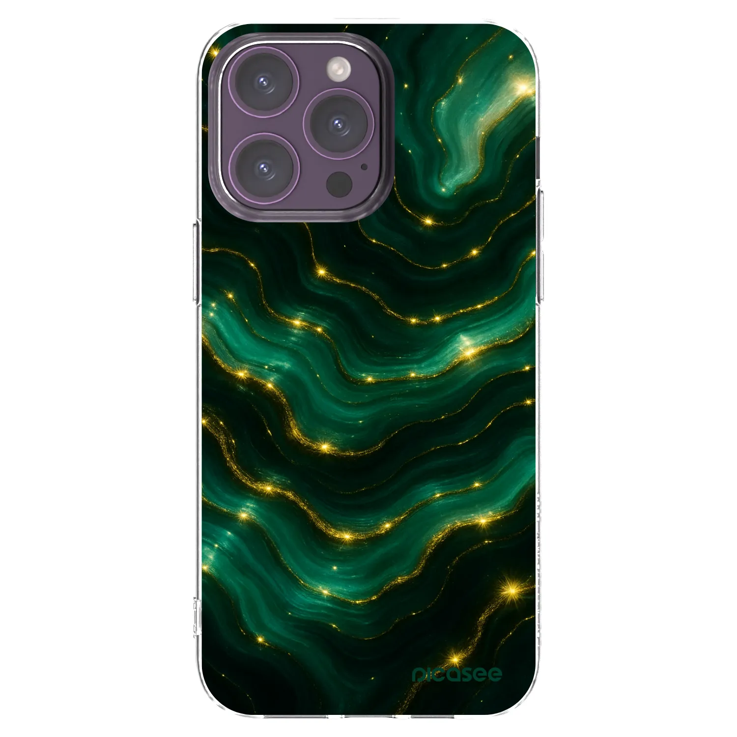 Picasee silikónový prehľadný obal pre Apple iPhone 14 Pro Max - Emerald