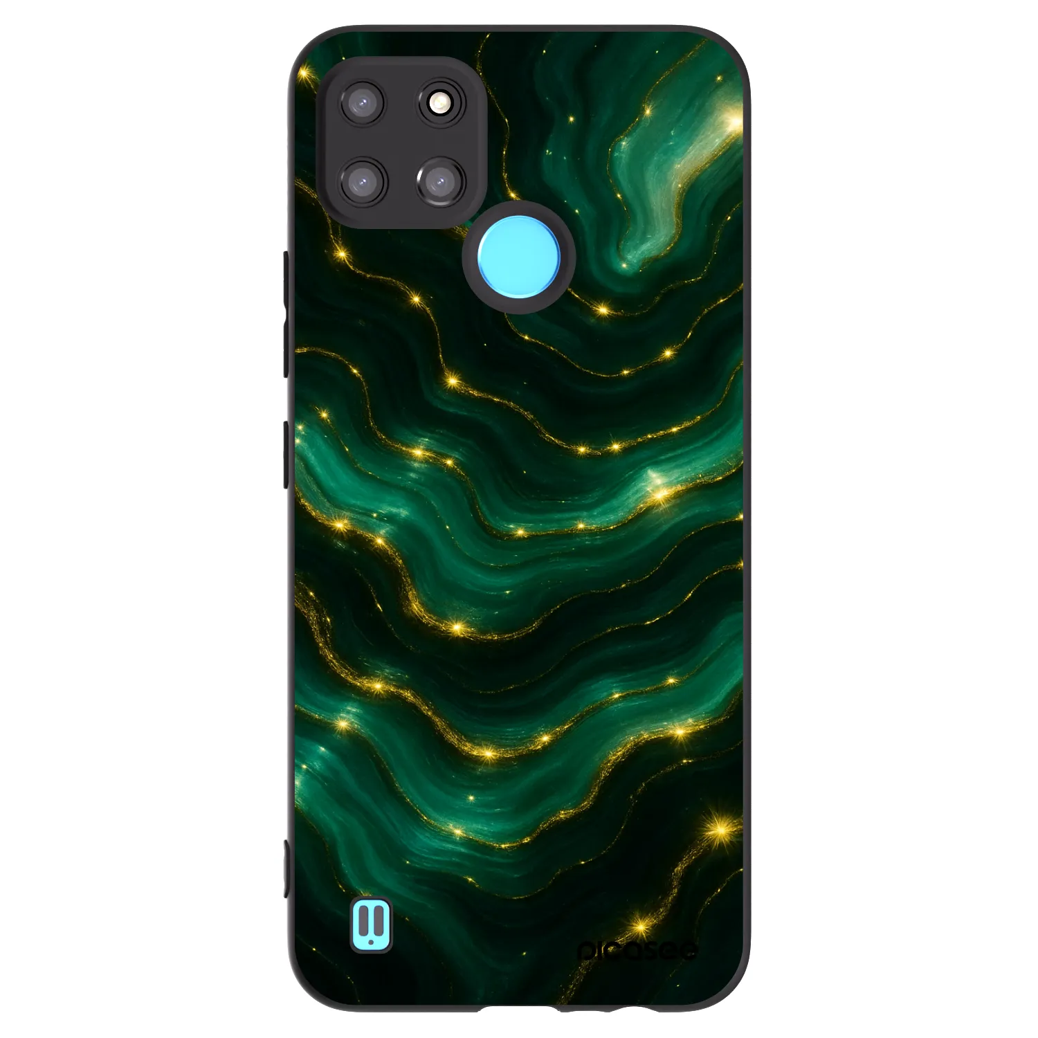 Picasee silikónový čierny obal pre Realme C21Y - Emerald