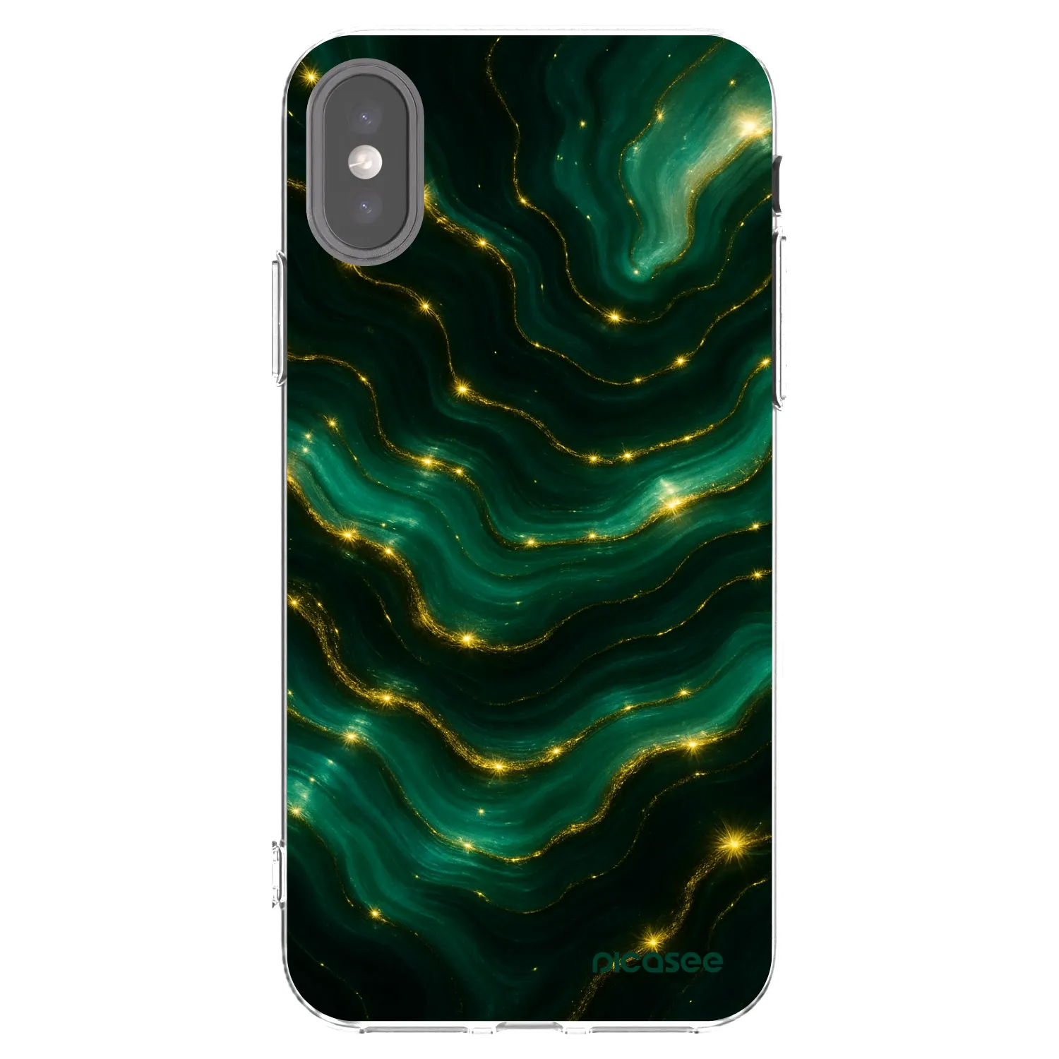 Picasee silikónový prehľadný obal pre Apple iPhone X/XS - Emerald