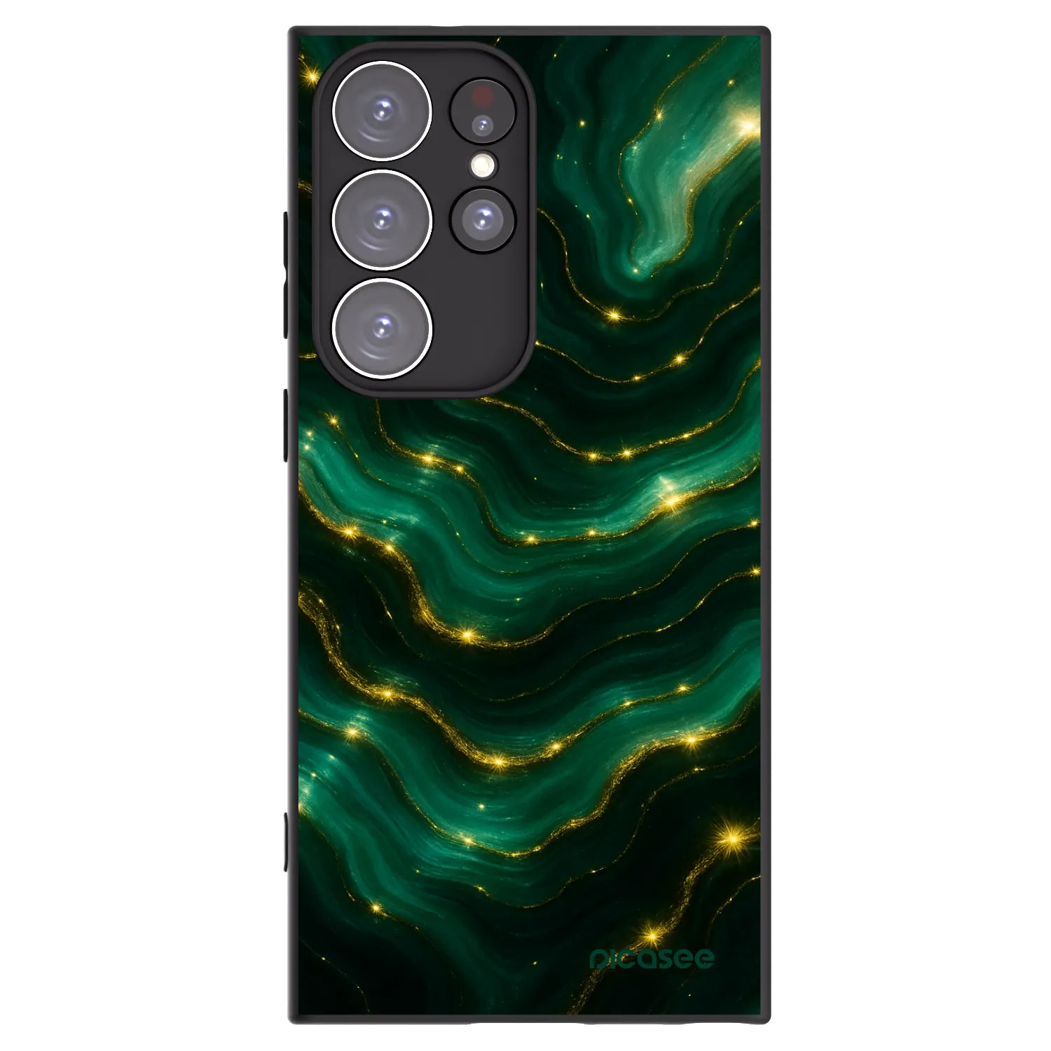 Picasee silikónový čierny obal pre Samsung Galaxy S23 Ultra 5G - Emerald