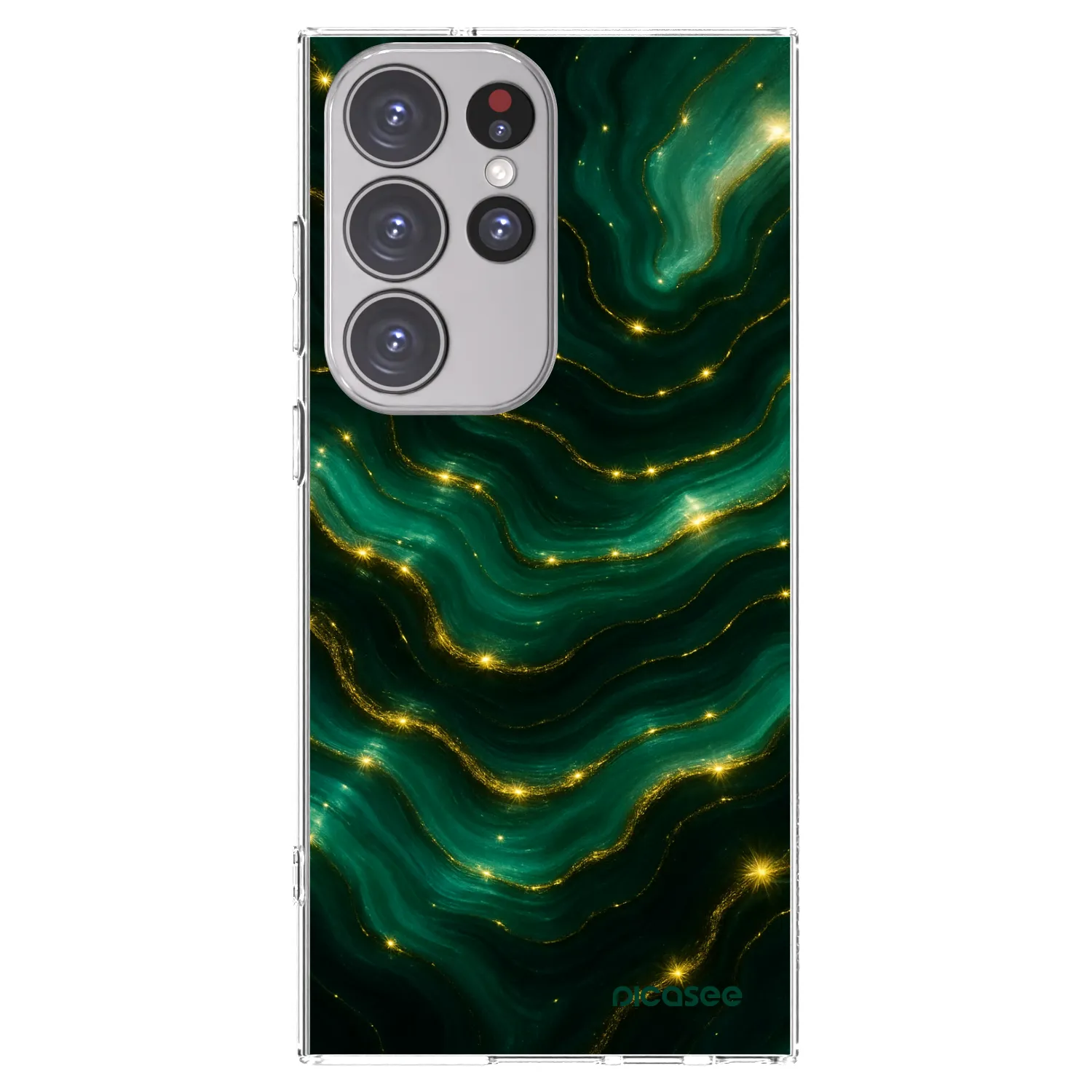 Picasee silikónový prehľadný obal pre Samsung Galaxy S23 Ultra 5G - Emerald
