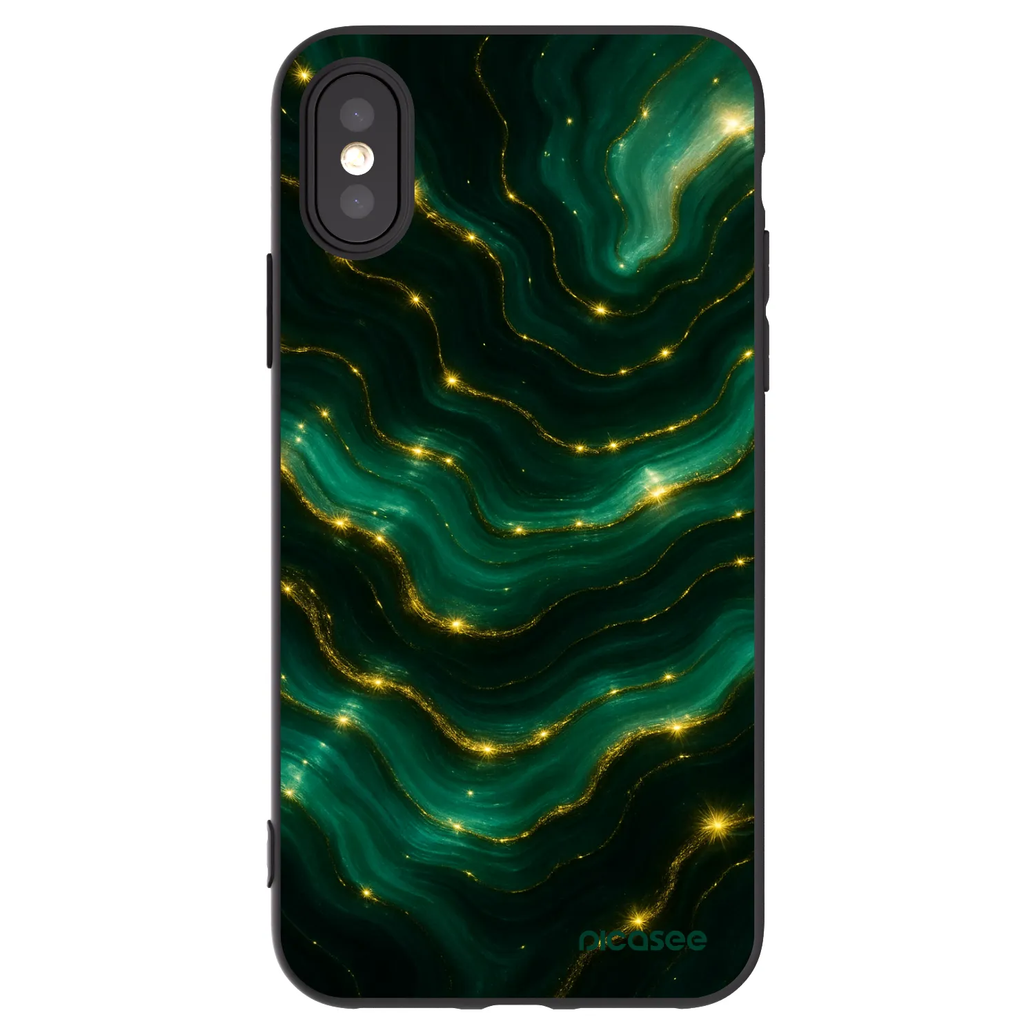 Picasee silikónový čierny obal pre Apple iPhone X/XS - Emerald