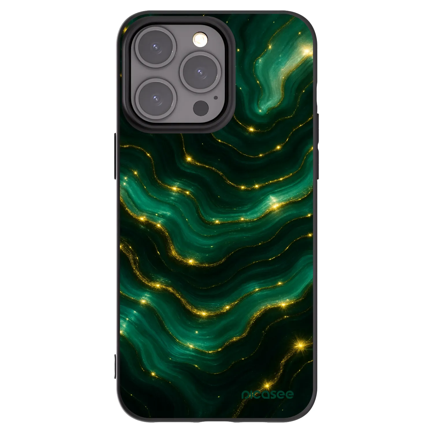 Picasee silikónový čierny obal pre Apple iPhone 15 Pro Max - Emerald