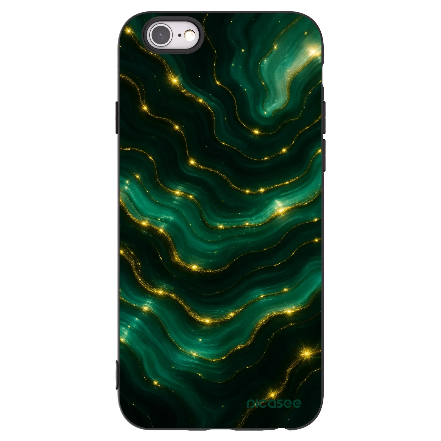 Picasee silikónový čierny obal pre Apple iPhone 6/6S - Emerald