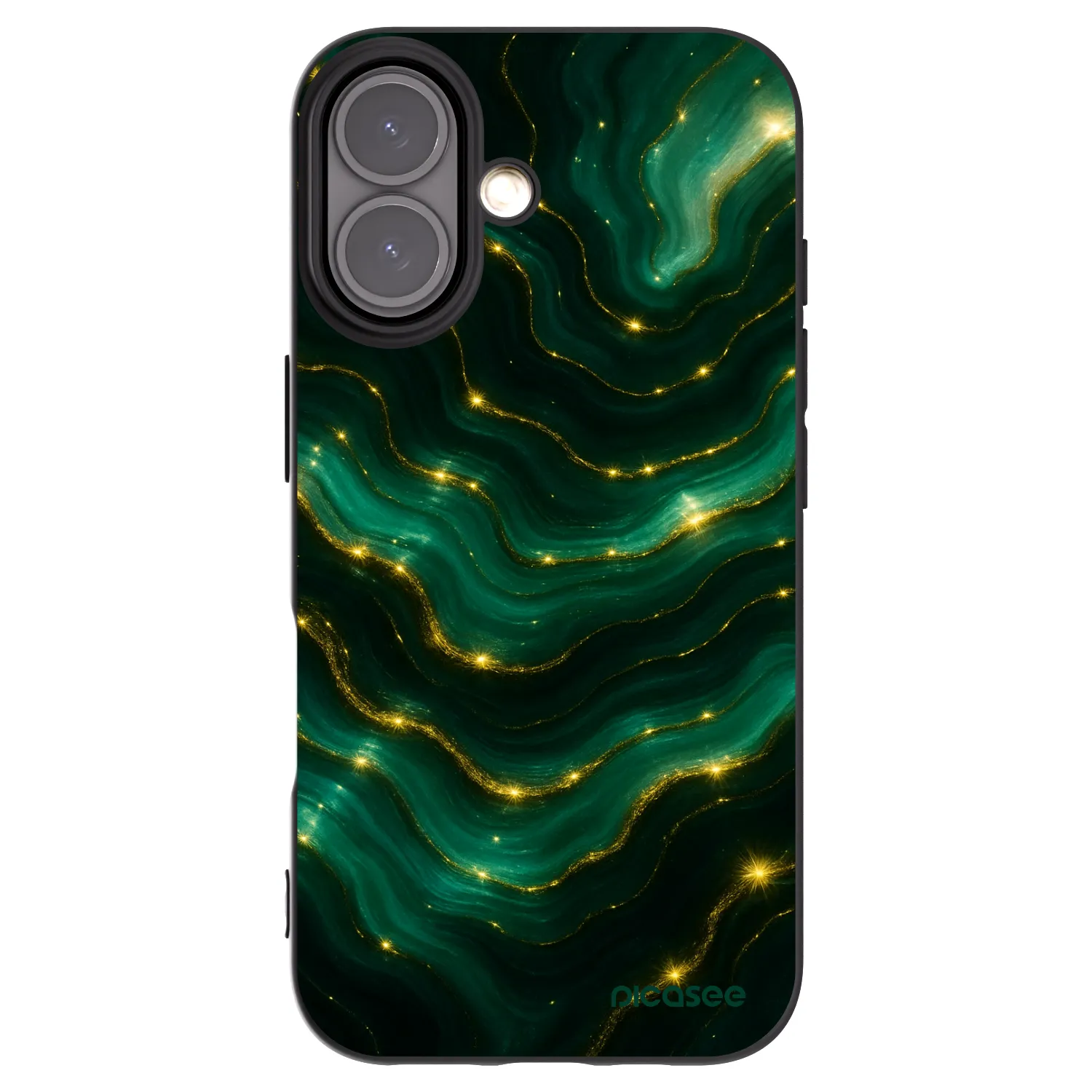 Silikónový čierny obal pre Apple iPhone 16 - Emerald