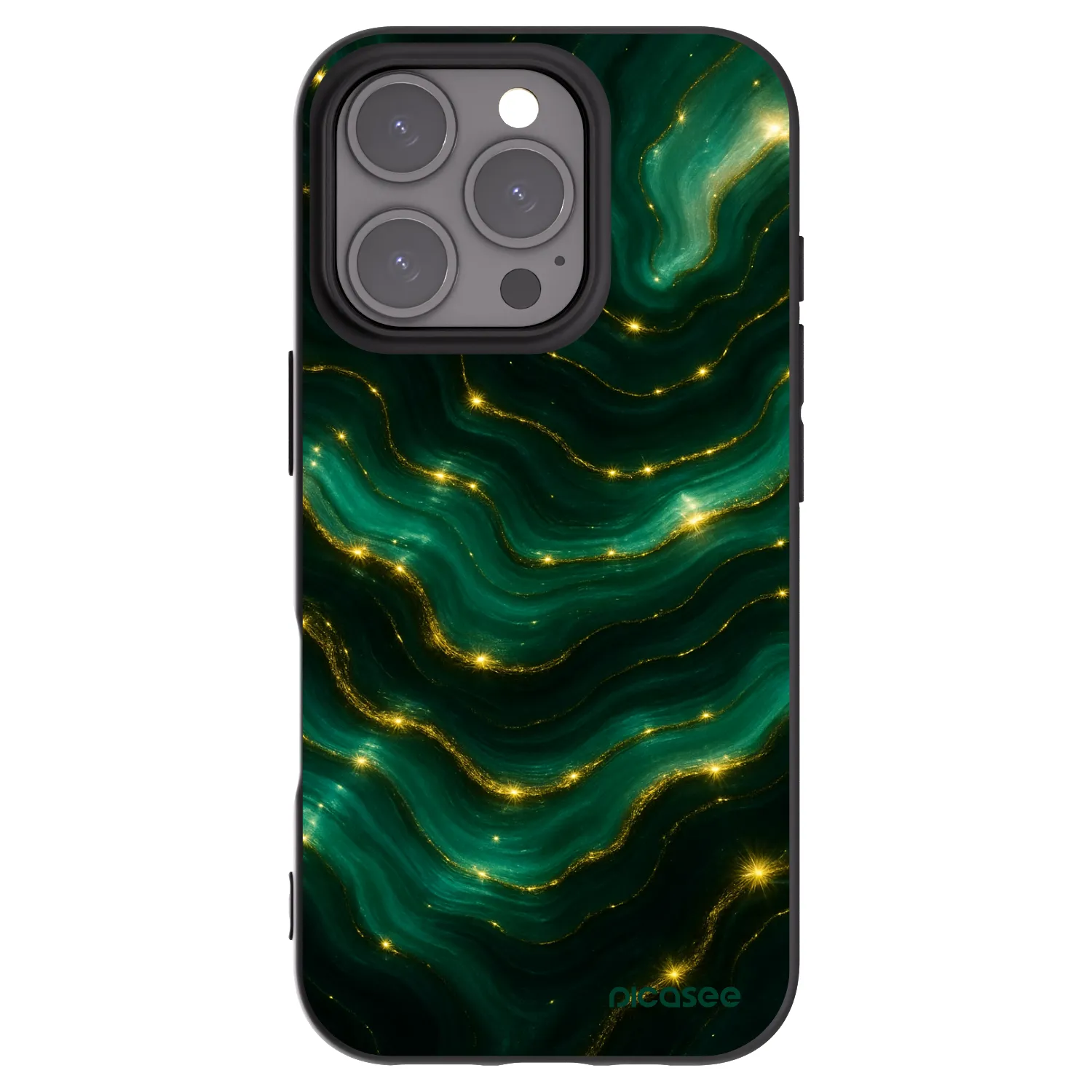 Picasee silikónový čierny obal pre Apple iPhone 16 Pro - Emerald