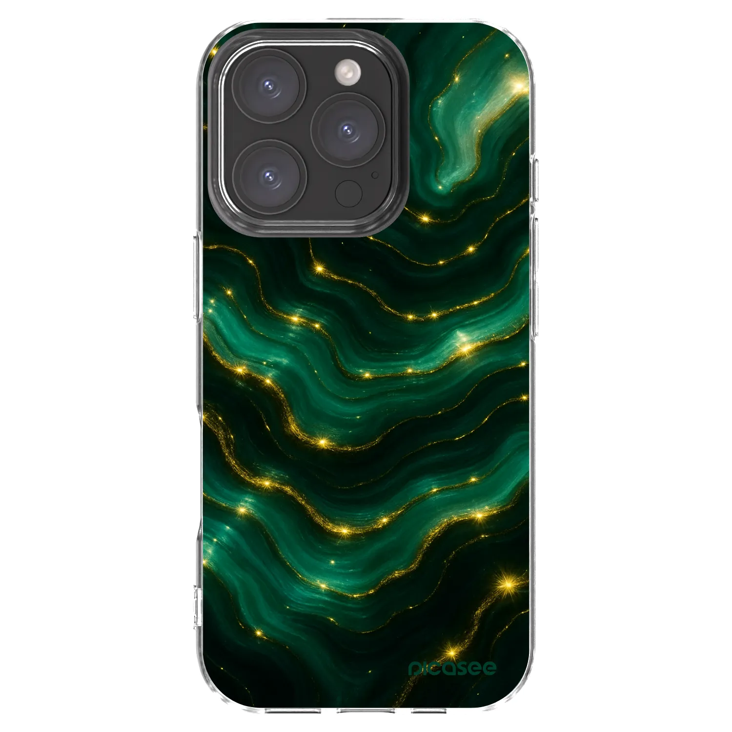 Picasee silikónový prehľadný obal pre Apple iPhone 16 Pro - Emerald