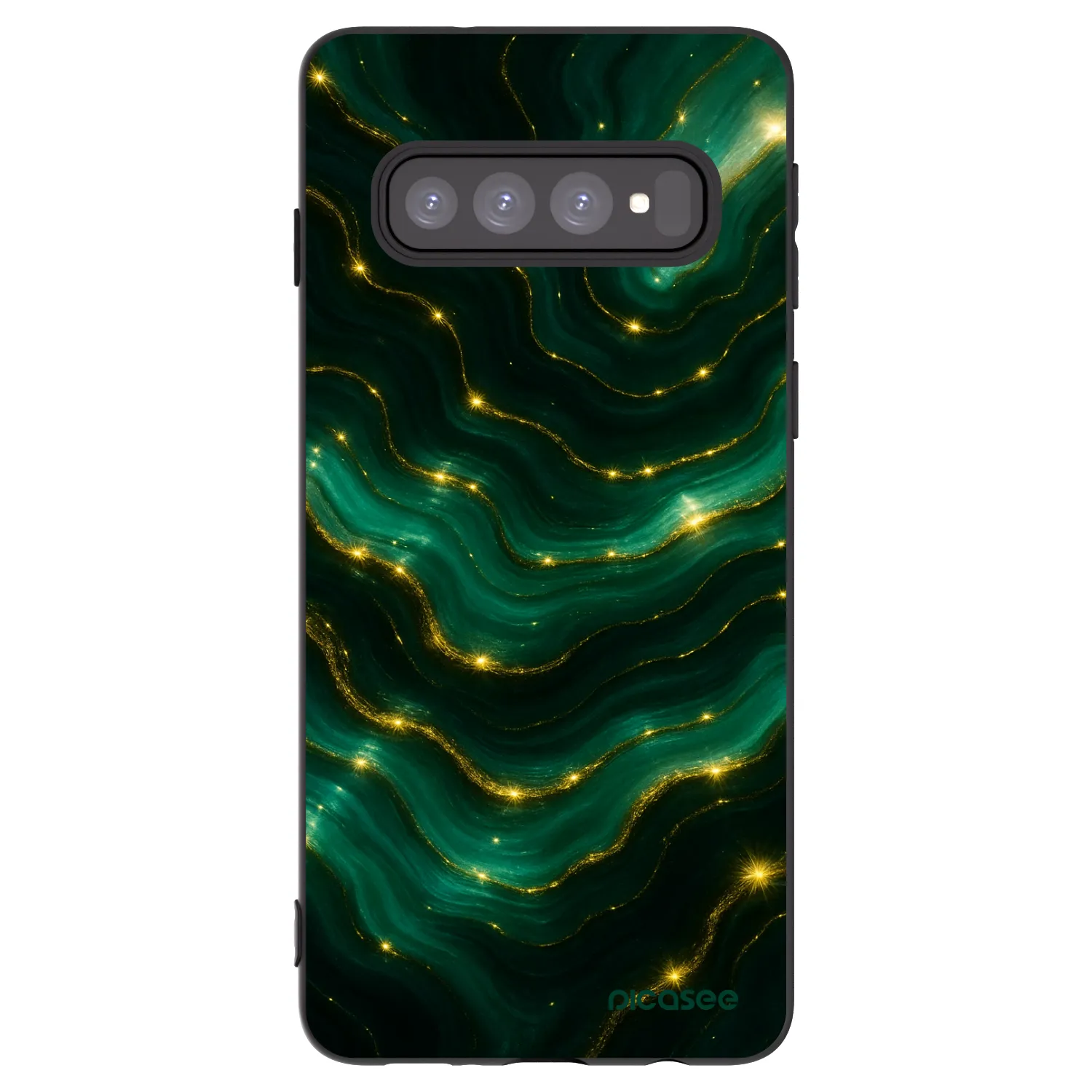 Picasee silikónový čierny obal pre Samsung Galaxy S10 G973 - Emerald