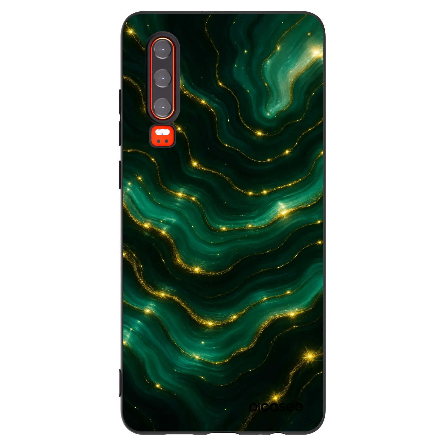 Picasee silikónový čierny obal pre Huawei P30 - Emerald