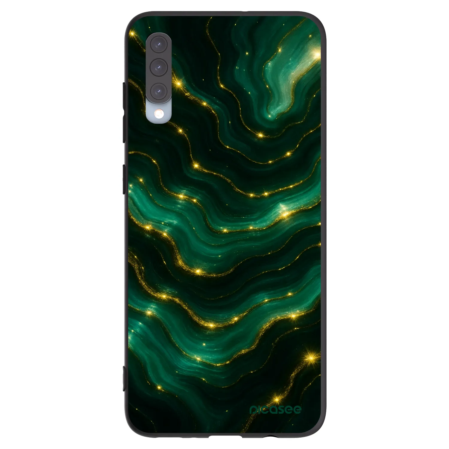 Picasee silikónový čierny obal pre Samsung Galaxy A70 A705F - Emerald