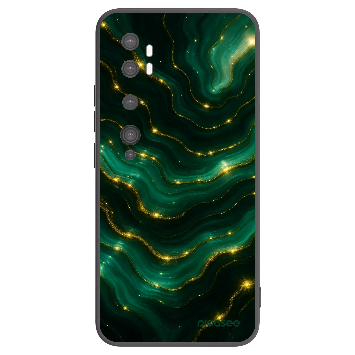 Picasee silikónový čierny obal pre Xiaomi Mi Note 10 (Pro) - Emerald