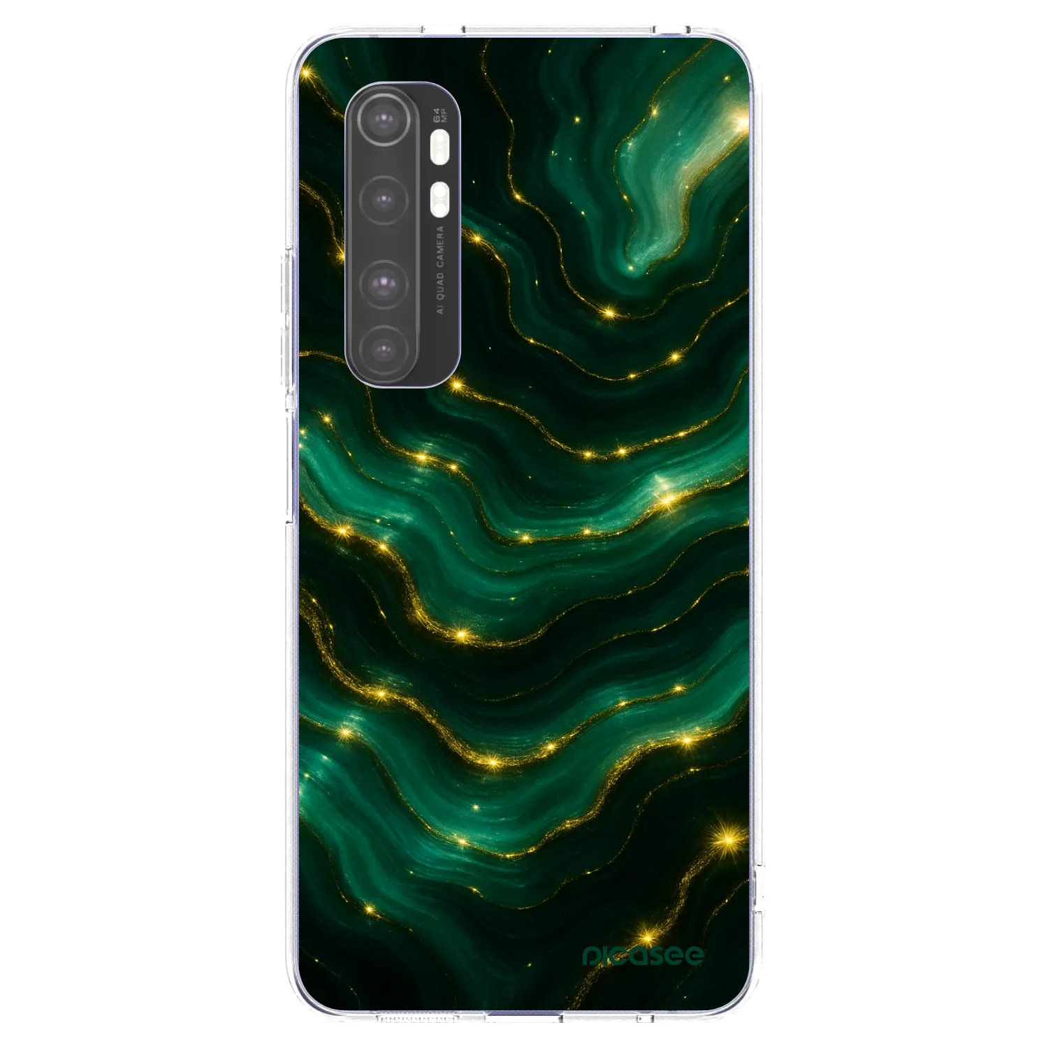 Picasee silikónový prehľadný obal pre Xiaomi Mi Note 10 Lite - Emerald
