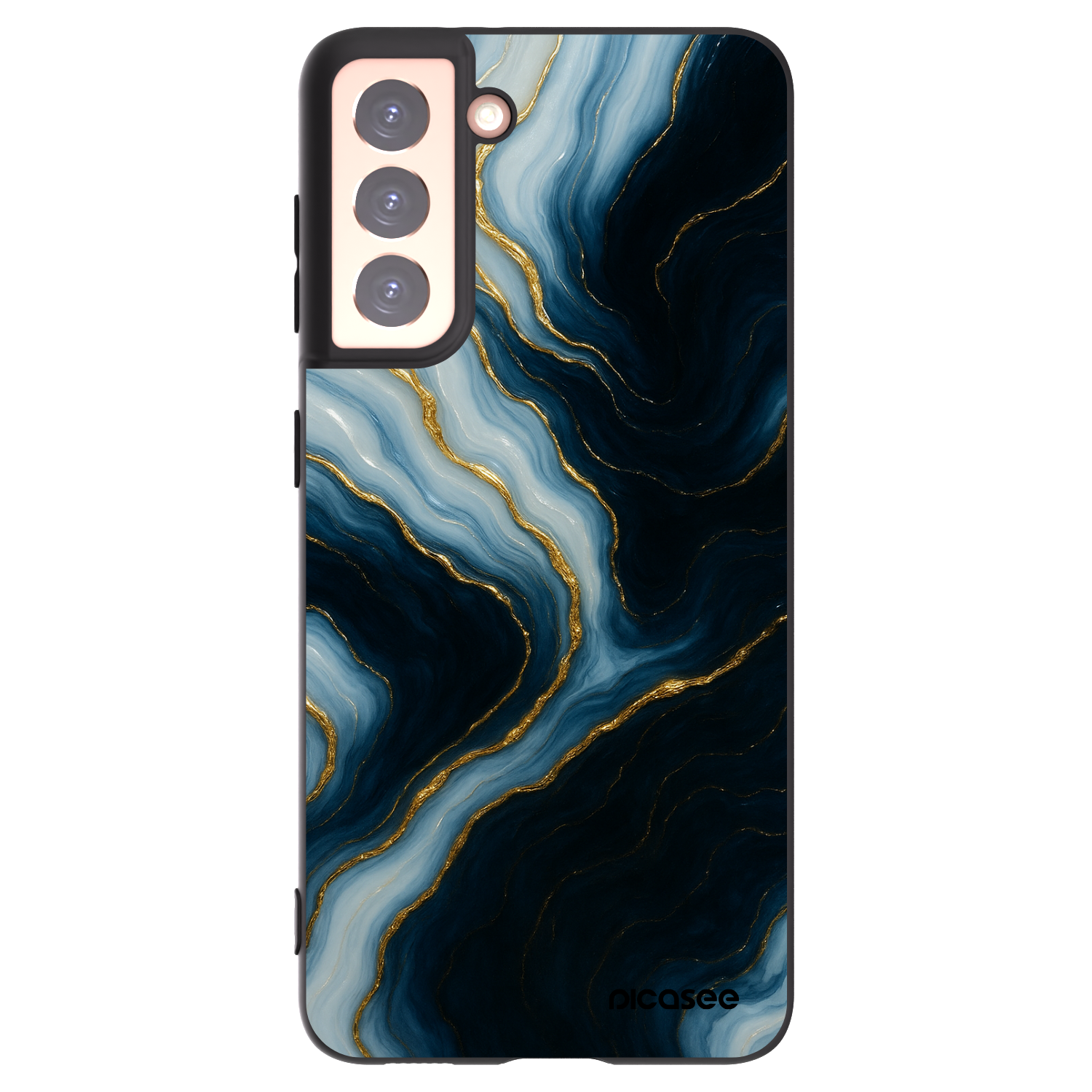 Picasee silikónový čierny obal pre Samsung Galaxy S21 5G G991B - Luna