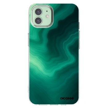 Picasee silikónový prehľadný obal pre Apple iPhone 12 - Malachite