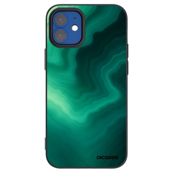 Picasee silikónový čierny obal pre Apple iPhone 12 mini - Malachite