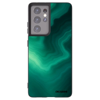 Picasee silikónový čierny obal pre Samsung Galaxy S21 Ultra 5G G998B - Malachite