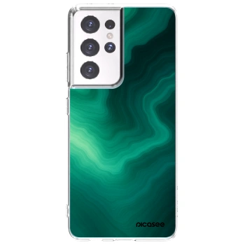 Picasee silikónový prehľadný obal pre Samsung Galaxy S21 Ultra 5G G998B - Malachite