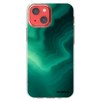 Picasee silikónový prehľadný obal pre Apple iPhone 13 mini - Malachite