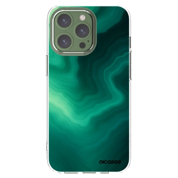 Picasee silikónový prehľadný obal pre Apple iPhone 13 Pro - Malachite