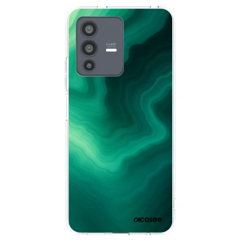 Picasee silikónový prehľadný obal pre Vivo V23 5G - Malachite