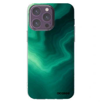 Picasee silikónový prehľadný obal pre Apple iPhone 14 Pro Max - Malachite