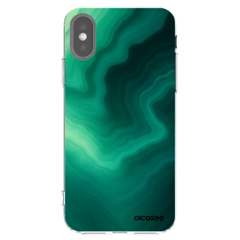 Picasee silikónový prehľadný obal pre Apple iPhone X/XS - Malachite