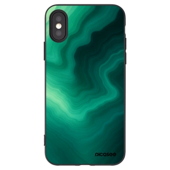 Picasee silikónový čierny obal pre Apple iPhone X/XS - Malachite