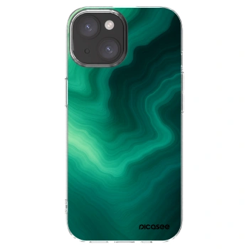 Picasee silikónový prehľadný obal pre Apple iPhone 15 - Malachite