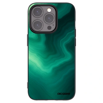 Picasee silikónový čierny obal pre Apple iPhone 15 Pro - Malachite