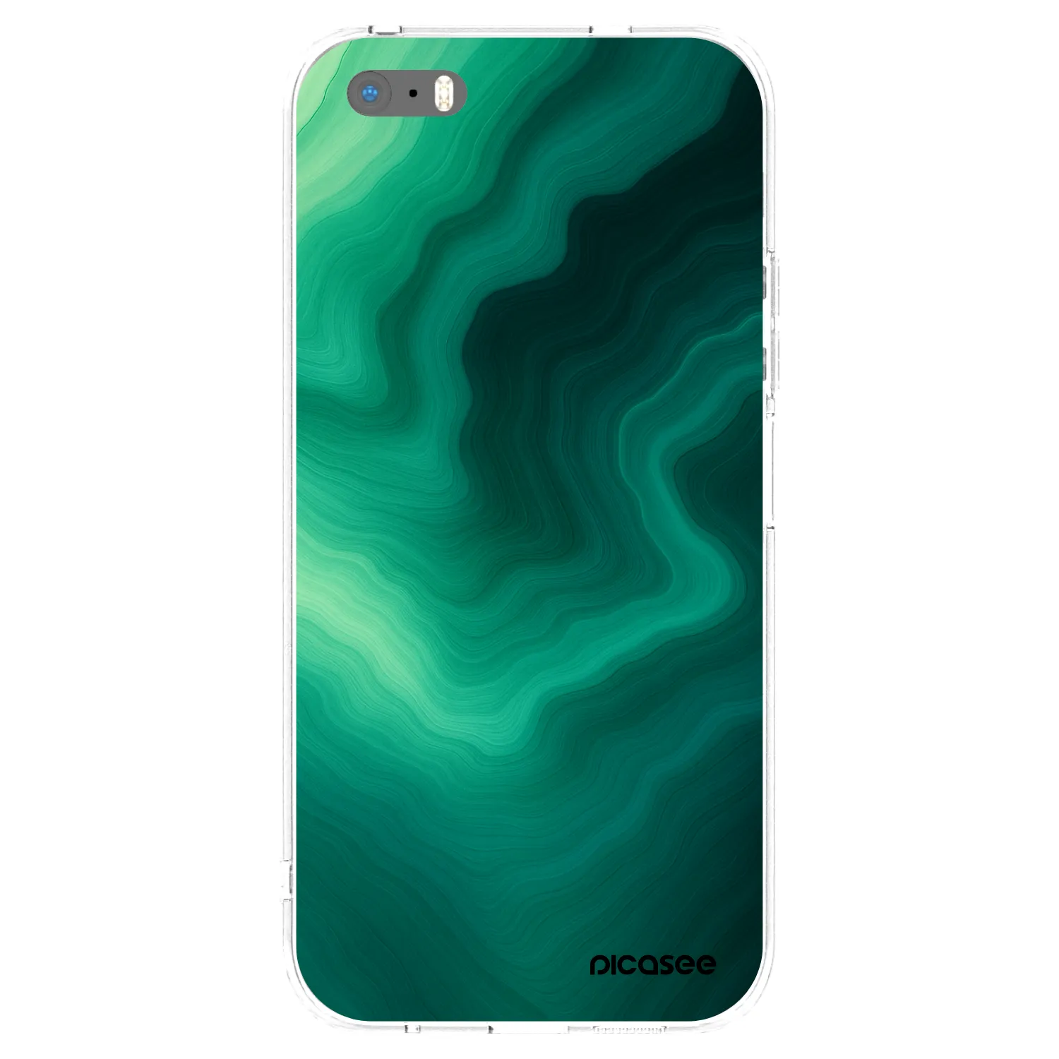 Picasee silikónový prehľadný obal pre Apple iPhone 5/5S/SE - Malachite