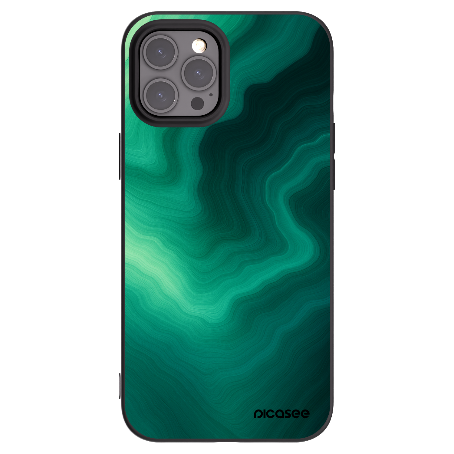 Picasee silikónový čierny obal pre Apple iPhone 12 Pro Max - Malachite