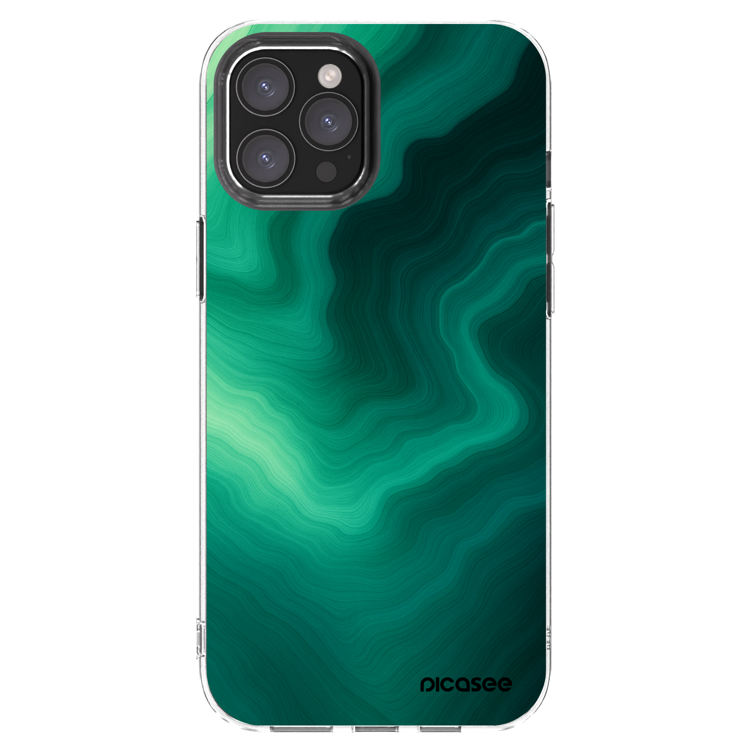 Picasee silikónový prehľadný obal pre Apple iPhone 12 Pro Max - Malachite