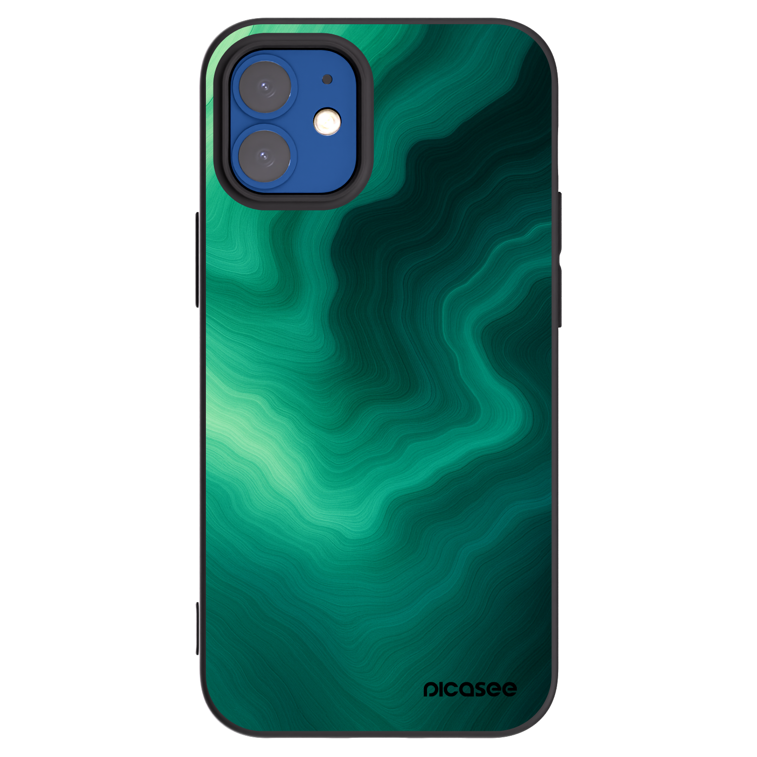 Picasee silikónový čierny obal pre Apple iPhone 12 mini - Malachite