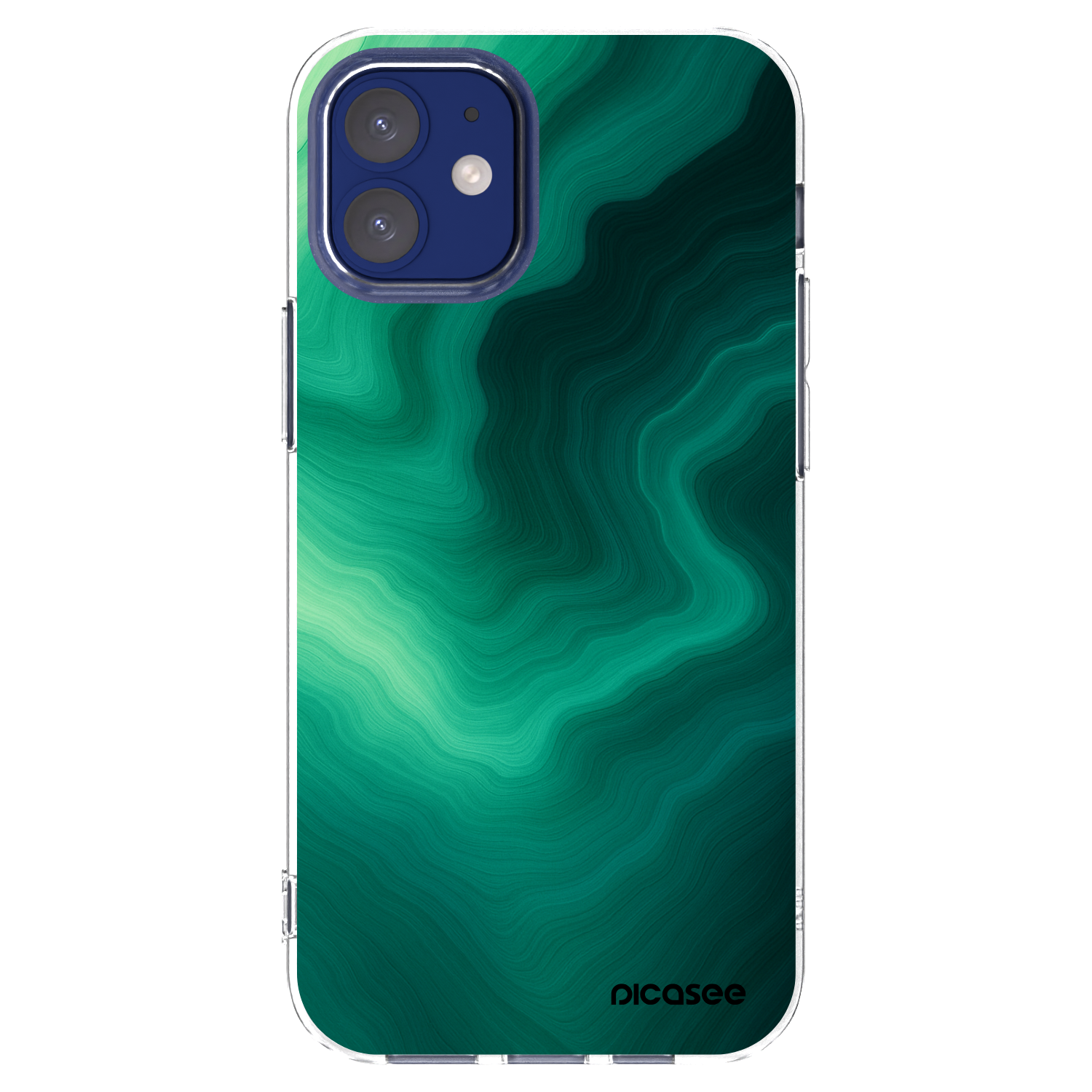 Picasee silikónový prehľadný obal pre Apple iPhone 12 mini - Malachite