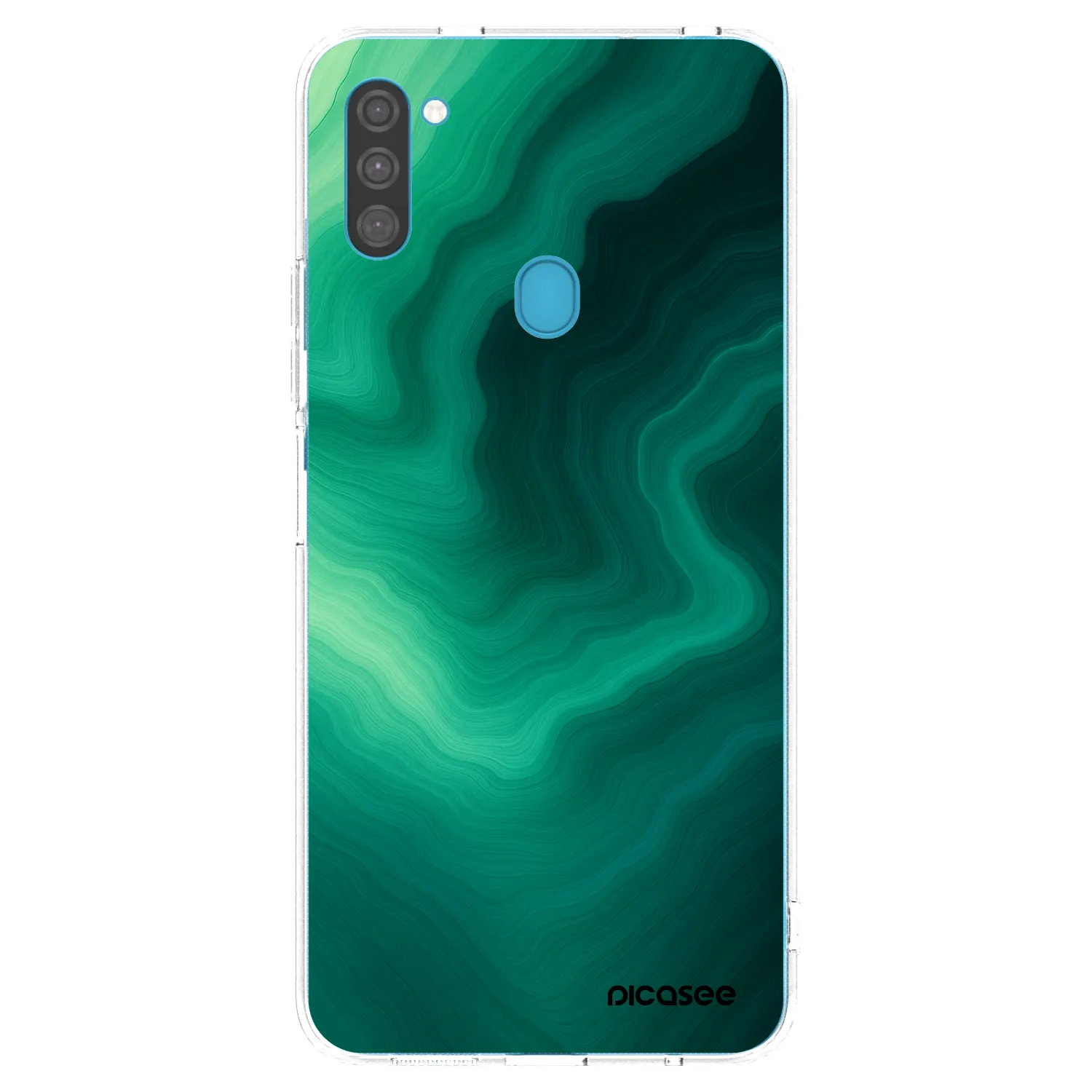 Picasee silikónový prehľadný obal pre Samsung Galaxy M11 - Malachite