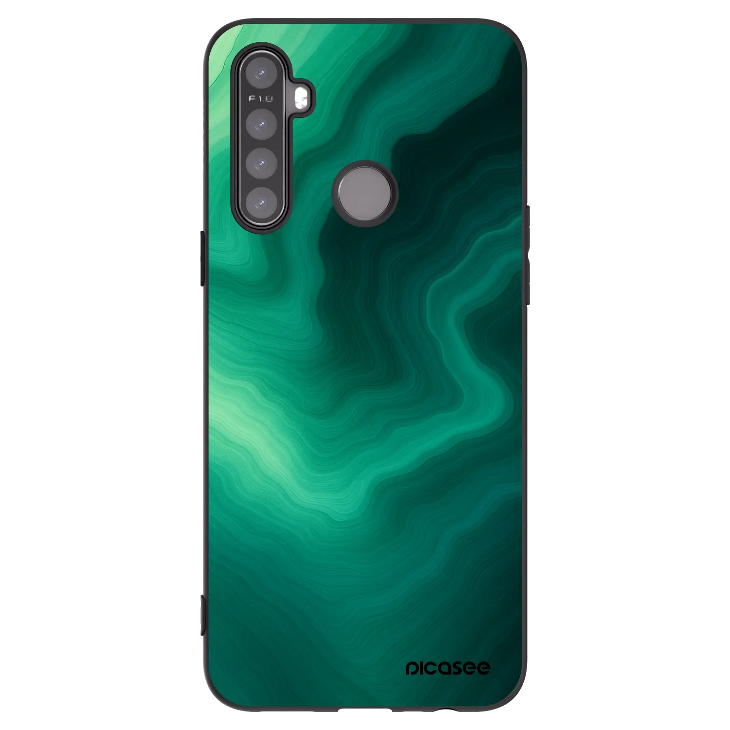 Picasee silikónový čierny obal pre Realme 5 - Malachite