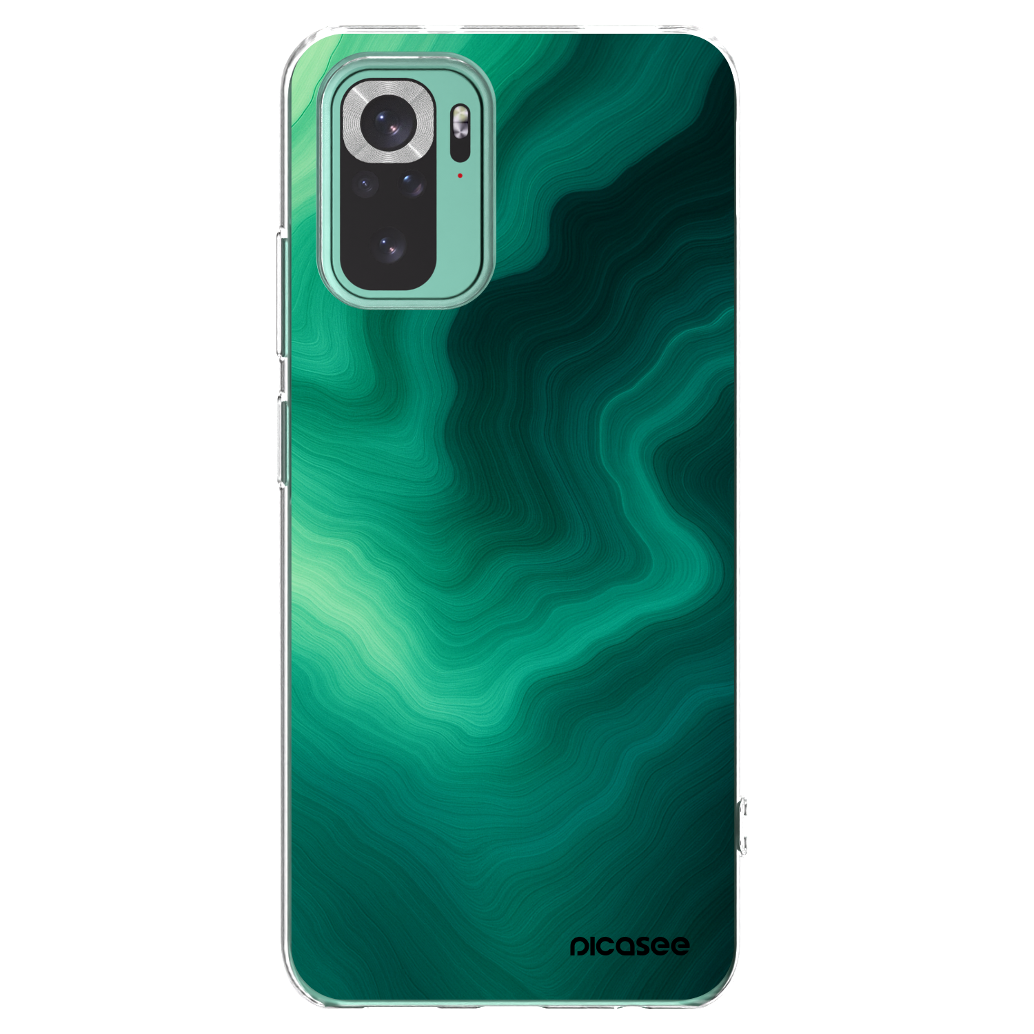 Picasee silikónový prehľadný obal pre Xiaomi Redmi Note 10 Pro - Malachite