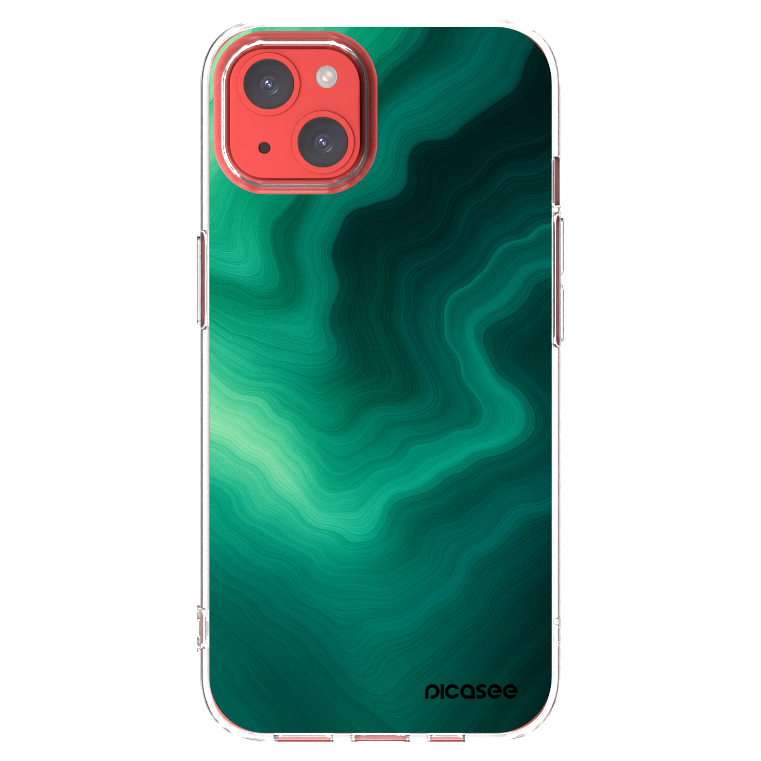 Picasee silikónový prehľadný obal pre Apple iPhone 13 - Malachite
