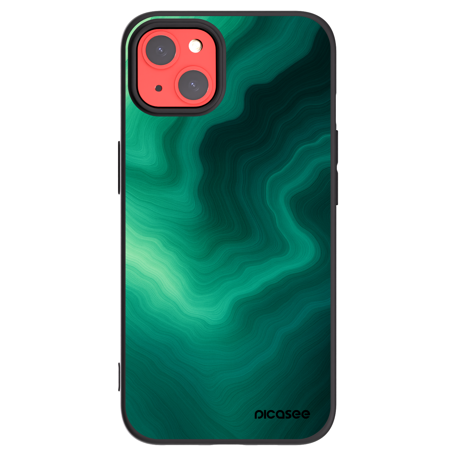 Picasee silikónový čierny obal pre Apple iPhone 13 - Malachite